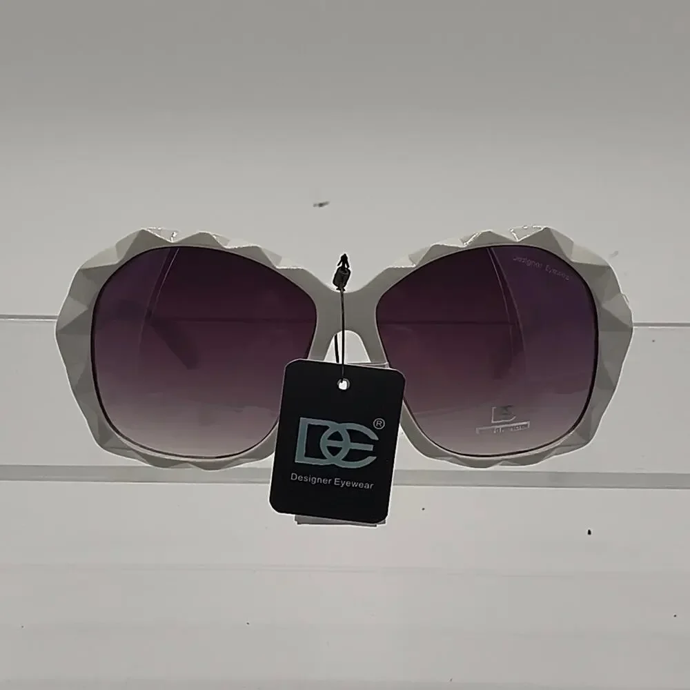 404 white geometric sunglasses with